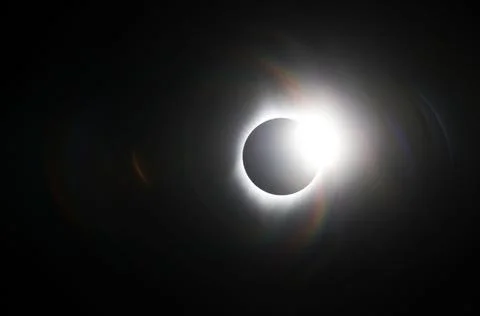 The solar eclipse in  Sisters Oregon, USA - 21 Aug 2017 Stock Photos