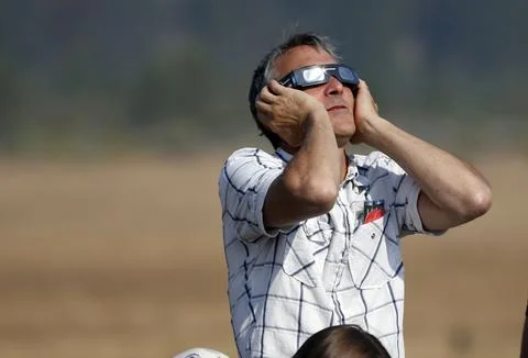The solar eclipse in Sisters Oregon, USA - 21 Aug 2017 Stock Photos