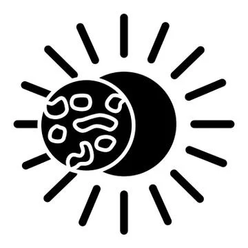 Solar eclipse solid icon. Total eclipse vector illustration isolated on white Stock Illustration