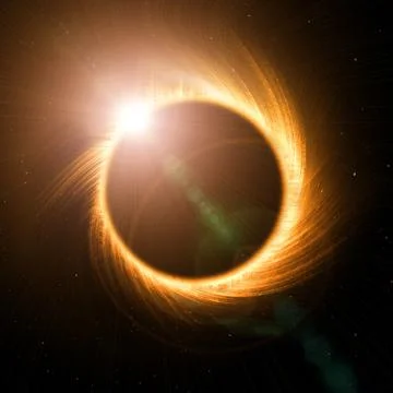 Solar eclipse in space 스톡 일러스트