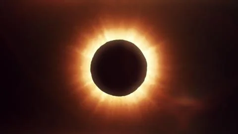 Solar eclipse in space, photorealistic illustration 스톡 일러스트