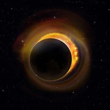 Solar Eclipse on Starry Sky Stock-Illustration