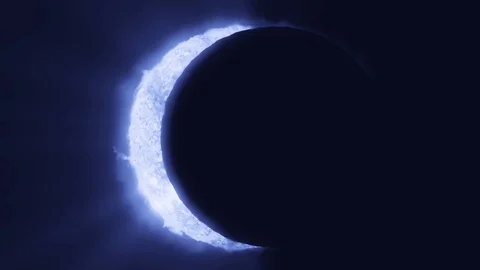 Solar eclipse sun moon planet earth space cosmic system 4k Stock Footage 81519728