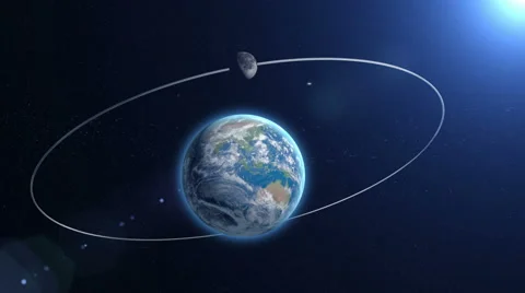 Solar Eclipse of Sun by the Moon. Realistic 4K animation Video stock 65451294