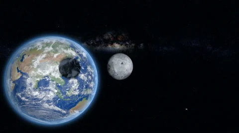 Solar Eclipse of Sun by the Moon. Realistic 4K animation Stock Footage 65451407