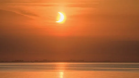 Solar Eclipse Sunrise Stock Footage 155858871