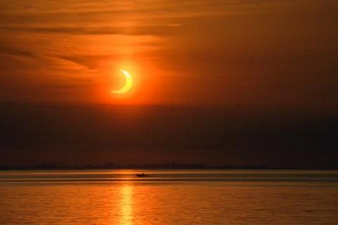 Solar Eclipse Sunrise Stock Photos