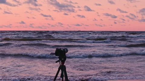 Solar Eclipse Sunset In Latvia - Camera Captures Magical Baltic Sea Sky Stock Footage 345473574