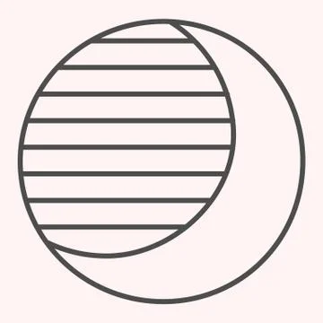 Solar eclipse thin line icon. Satellite shadow and sun. Astronomy vector design Stock Illustration