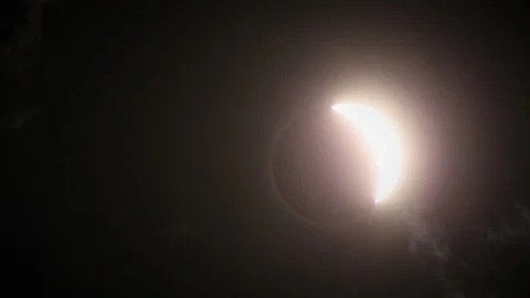 Solar Eclipse Through Clouds 2 Video stock 86877981