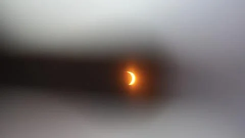 Solar Eclipse Through Solar Glasses Stock Photos