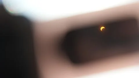 Solar Eclipse Through Solar Glasses Stock Photos