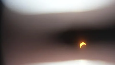 Solar Eclipse Through Solar Glasses Foto stock