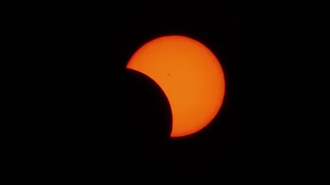 Solar Eclipse Time Lapse 1000mm Astrophotography Stock Footage 296389441