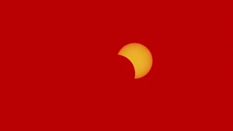 Solar Eclipse Time Lapse 500mm Astrophotography Stock Footage 335750019