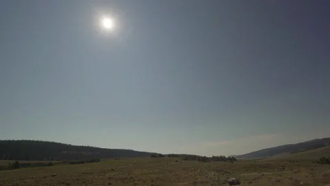 Solar Eclipse time lapse of a Wyoming valley Stock Footage 82188767