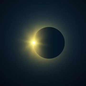 Solar eclipse. Total eclipse of the sun with corona. Full solar eclipse pheno Stock Illustration