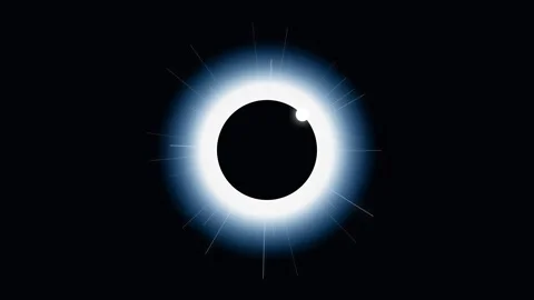 Solar Eclipse Totality Diamond Ring Optical Flare Loop Vídeo Stock 345874132