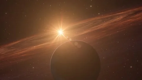 Solar eclipse in the vastness of space. The mysteries of the solar system. Stock Footage 302168200
