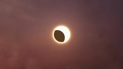 Solar Eclipse View from Above the Clouds Stock Footage 305768973