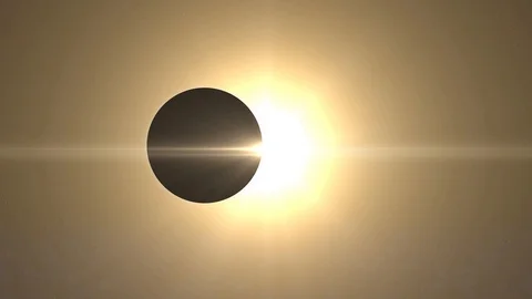 Solar Eclipse, view from space, unknown planet or moon Stock Footage 95542197
