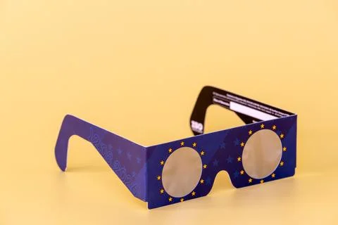 Solar eclipse viewing glasses for upcoming 2026 event Stock Photos