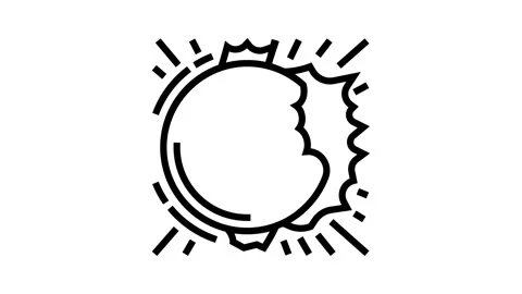 Solar eclipse weather natural phenomena line icon animation Stock Footage 326127105
