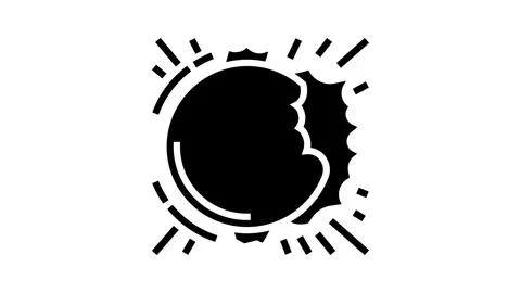 Solar eclipse weather natural phenomena glyph icon animation Video stock 326147009