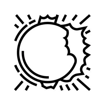 Solar eclipse weather natural phenomena line icon vector illustration 스톡 일러스트