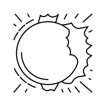 Solar eclipse weather natural phenomena line icon vector illustration Stock Illustration