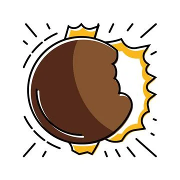 Solar eclipse weather natural phenomena color icon vector illustration Stock Illustration
