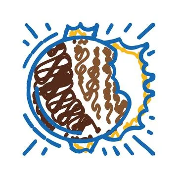 Solar eclipse weather natural phenomena icon doodle illustration Stockillustratie
