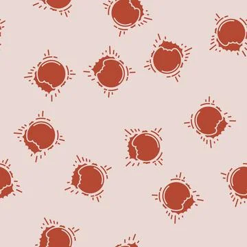 Solar eclipse weather natural phenomena glyph seamless pattern Stock Illustration