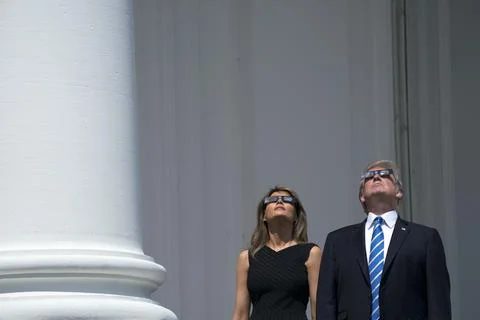 Solar eclipse at the White House, Washington, USA - 21 Aug 2017 Fotos de archivo