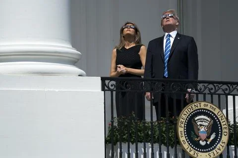 Solar eclipse at the White House, Washington, USA - 21 Aug 2017 Fotos de archivo