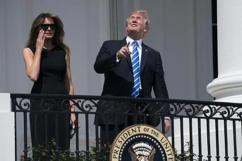 Solar eclipse at the White House, Washington, USA - 21 Aug 2017 Fotos de archivo