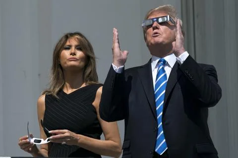 Solar eclipse at the White House, Washington, USA - 21 Aug 2017 Fotos de archivo