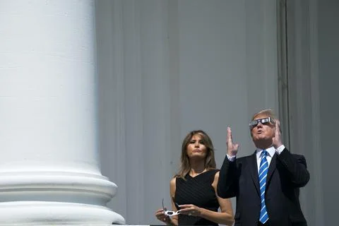 Solar eclipse at the White House, Washington, USA - 21 Aug 2017 Fotos de archivo