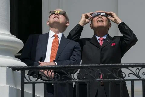 Solar eclipse at the White House, Washington, USA - 21 Aug 2017 Fotos de archivo
