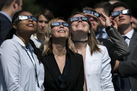 Solar eclipse at the White House, Washington, USA - 21 Aug 2017 Fotos de archivo
