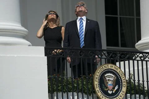 Solar eclipse at the White House, Washington, USA - 21 Aug 2017 Fotos de archivo