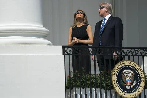 Solar eclipse at the White House, Washington, USA - 21 Aug 2017 Fotos de archivo
