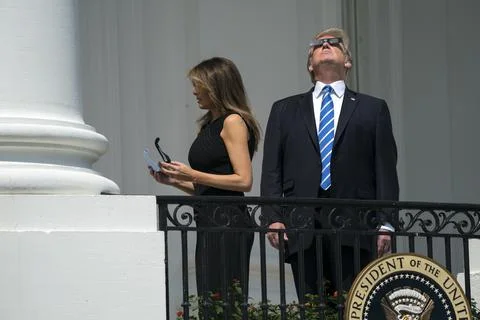 Solar eclipse at the White House, Washington, USA - 21 Aug 2017 Stock Photos