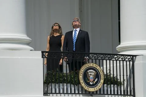 Solar eclipse at the White House, Washington, USA - 21 Aug 2017 Fotos de archivo