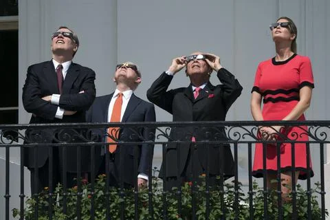 Solar eclipse at the White House, Washington, USA - 21 Aug 2017 Fotos de archivo