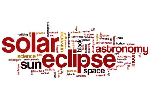 Solar eclipse word cloud Stock Illustration