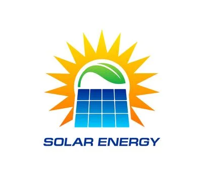 Solar ecologic energy technology icon or label イラスト素材