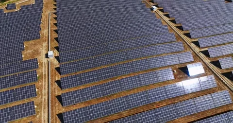 Solar Electric Panel Park Pv Installation Modern Technology Aerial Rise Birds Stock Footage 300445430