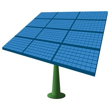 Solar electric panel on a pole. The concept of renewable energy sources Stock Illustration
