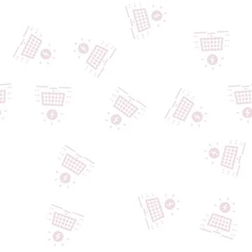 Solar electrical panel glyph seamless pattern Stock Illustration